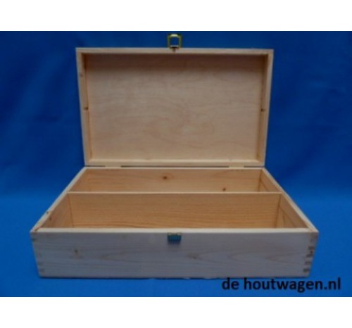houten kist met 2 uitneembare vakken 36x22x10